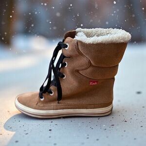 Keds, FauxFur Lined Suede Boots, Camel / Tan, Size 7.5